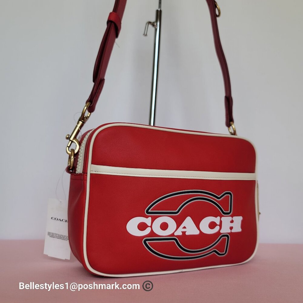 COACH Unisex 1941 Camera Glovetanned Leather with COACH Stamp Crossbody Bag⭐ - Picture 3 of 16